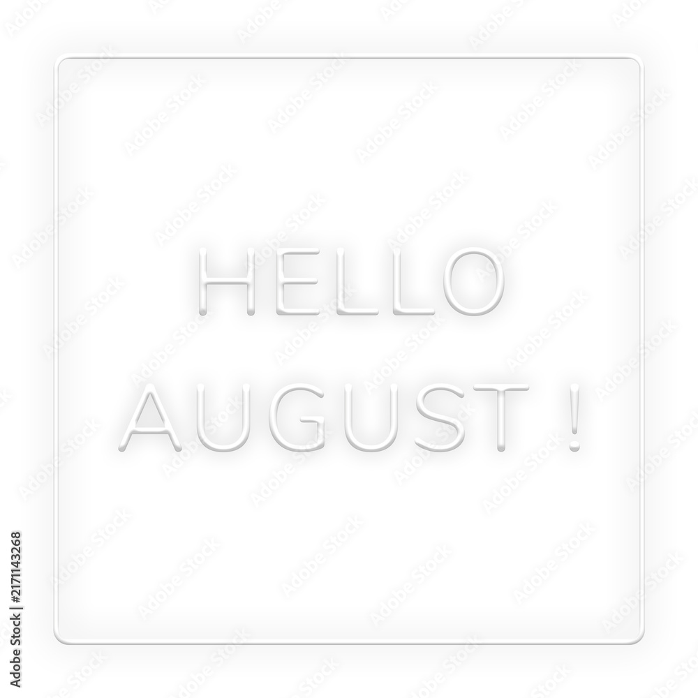 Naklejka premium Neon frame Hello August! png border lettering