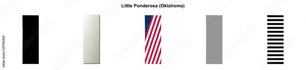 Obraz premium Little Ponderosa (Oklahoma) blank outline map set