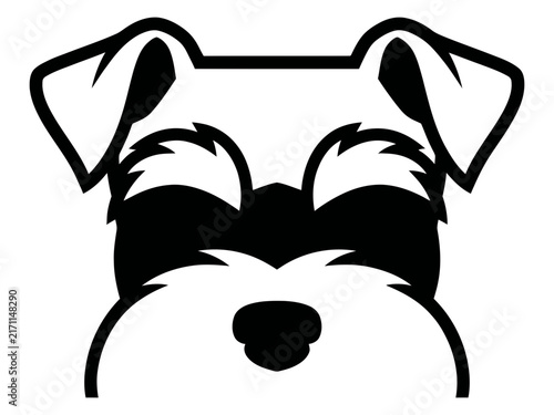 Obraz w ramie Geometric Schnauzer Face Closeup