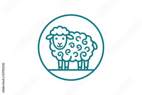 Sheep Circular Badge Design