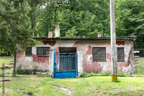 An old abandoned military building from the communist era in the Czechoslovak Republic during the Cold War