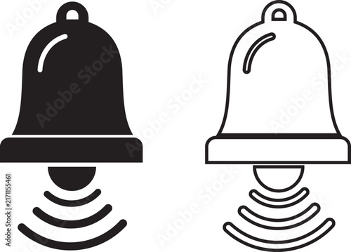 Bild auf Leinwand Alarm Bell Notification Icons set, Alert, Siren, Ringing and Emergency Signal Sy