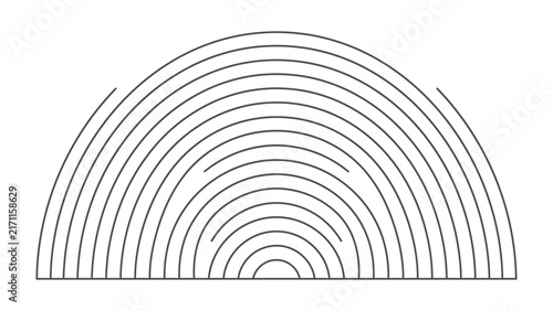 Принти на полотні Concentric Arcs: A graphic design featuring a series of concentric arcs forming a semicircular pattern, creating a sense of depth and symmetry, perfect for abstract backgrounds or visual elements