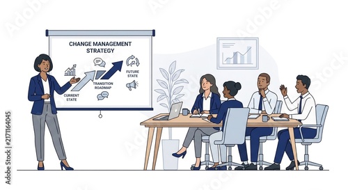 Change Management Strategy presentation illustration