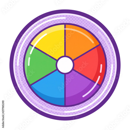 Plakat Rainbow spinning wheel icon illustration