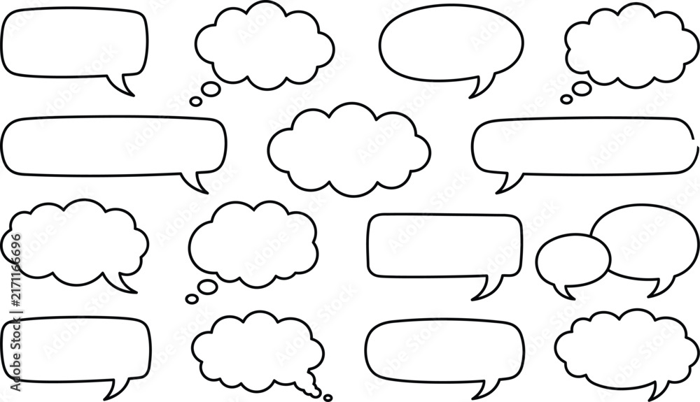 Fototapeta premium comic book speech bubbles and thought clouds for graphic design