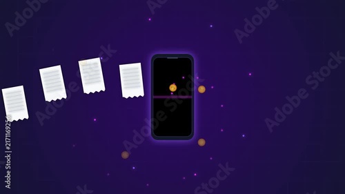 Digital Finance and Mobile Payment Concept Animation