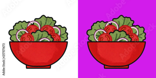 Fresh Salad Bowl Embroidery Patch Design transparent png