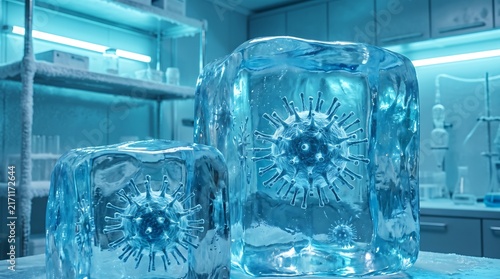 Transparent Ice Cubes with Pathogens Inside