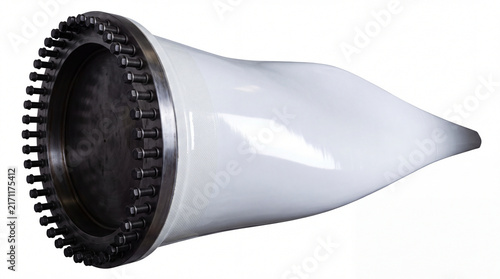 Detailed white aircraft jet engine nozzle with a dark metallic circular opening, isolated on a clean white background, representing aviation, aerospace engineering, propulsion, and advanced technology