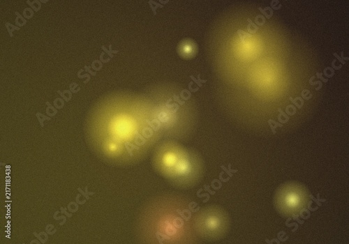 Canvas Print Dark brown background, with soft glowing, yellow circular light, orbs and a, gra