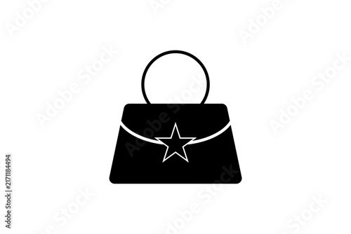 Purse Glyph Vector, Handbag glyph icon, Women bag glyph icon, women purse icon, black leather bag icon