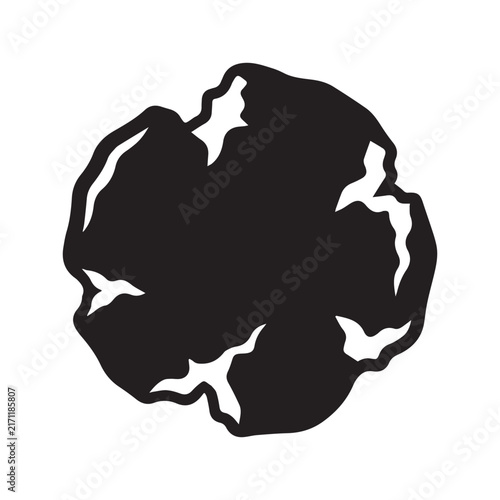 Chocolate Chip Cookie Black Silhouette Vector Illustration for Bakery Logo and Sweet Snack Icon.