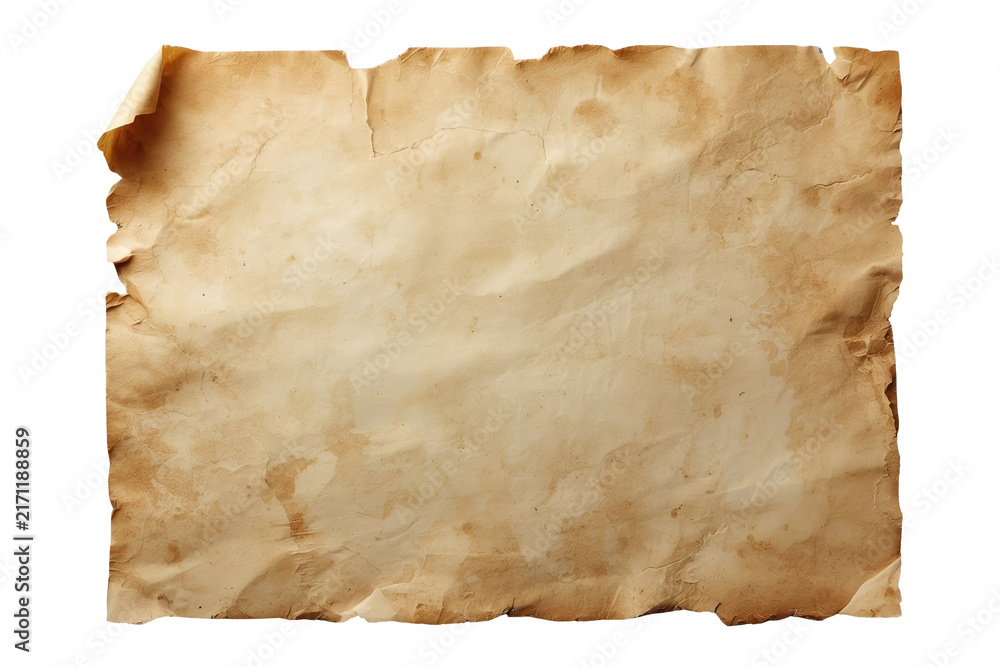 Fototapeta premium Aged Brown Parchment Rectangle With Burnt Edges