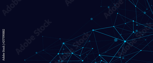Vector digital futuristic technological with connection with global lines and dots abstract background