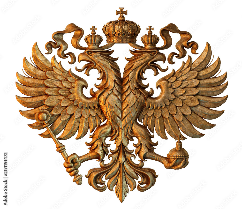 Photography Poster Golden double-headed eagle heraldic emblem