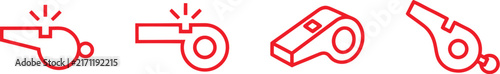 Whistle icon set, Sport whistle icon set, dog whistle icon set, Loudly blowing whistle icons set, Vector Illustration !	