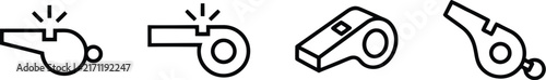 Whistle icon set, Sport whistle icon set, dog whistle icon set, Loudly blowing whistle icons set, Vector Illustration !	