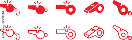 Whistle icon set, Sport whistle icon set, dog whistle icon set, Loudly blowing whistle icons set, Vector Illustration !	