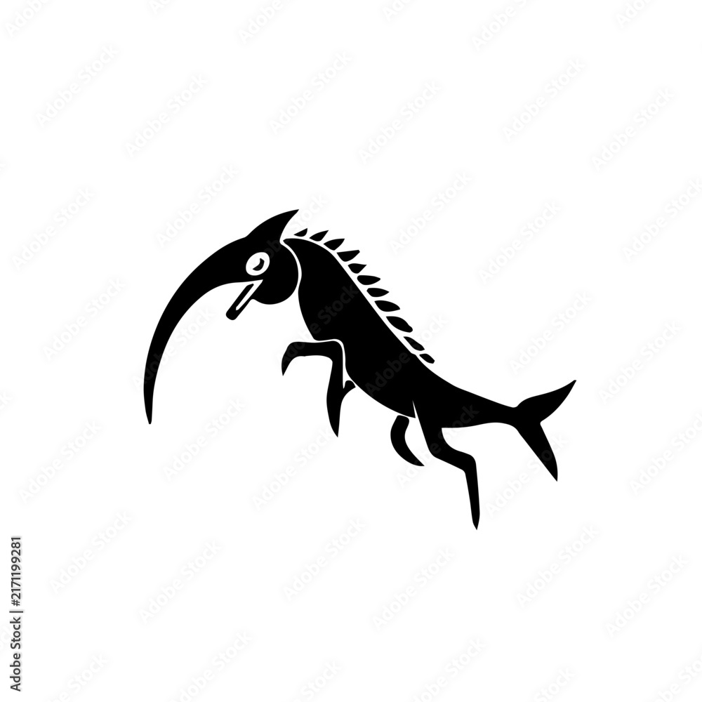 Fototapeta premium Xenacanthus Marine Icon icon flat design colorful vector illustration