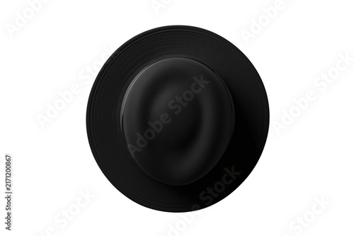 Obraz na płótnie Black felt bowler hat viewed from above