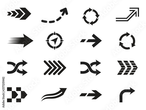 Different types of Arrows Set Arrow Icon Collection modern directional arrow icons
