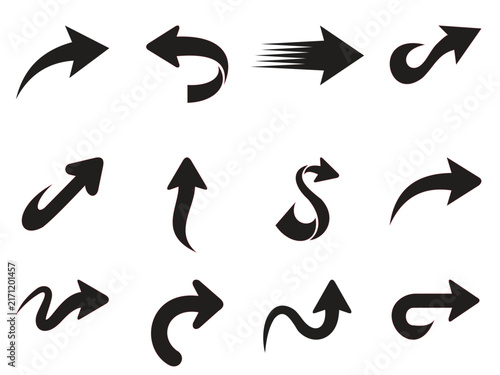Modern directional arrow icons: Different types of Arrows Set