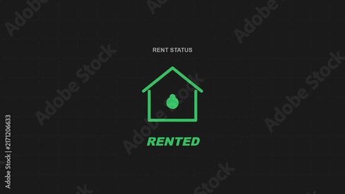 Real Estate Rental Status Animation Available and Rented Icon