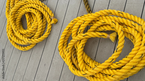 Coiled Thick Yellow Rope