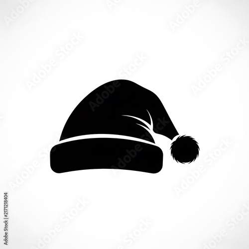 Black santa hat with pom pom