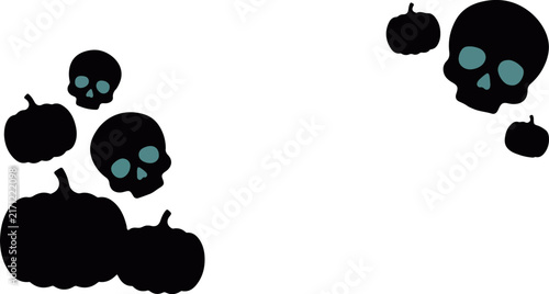 Halloween Skull and Bone Silhouette Border – Monochrome Horror Frame Design