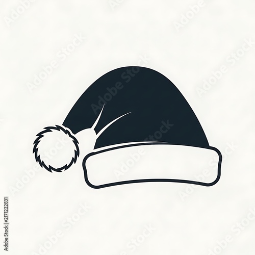Santa hat with pom pom icon