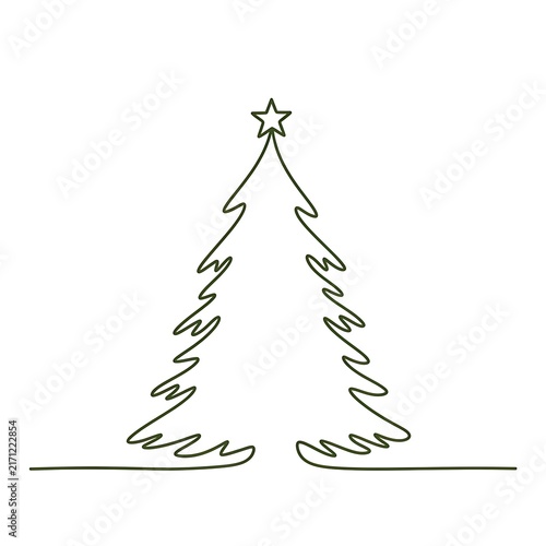 Simple hand-drawn christmas tree with star top