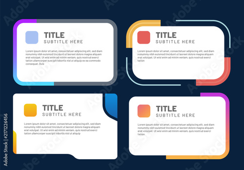 Four Modern Colorful Infographic Cards for Data Presentation