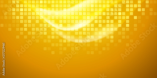 Vibrant golden and orange abstract background featuring a glowing, wavy tile pattern overlay on a warm gradient.