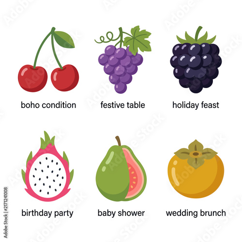 Assorted Fresh Fruits - Cherries, Grapes, Blackberry, Dragon Fruit, Guava, Persimmon