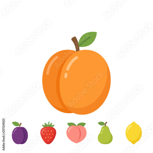 Assorted Fresh Fruits - Peach, Strawberry, Plum, Pear, Lemon - Healthy Eating
