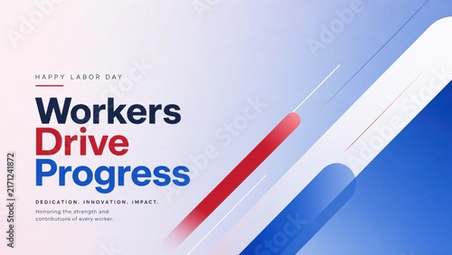 Happy labor day celebration with workers driving progress and innovation