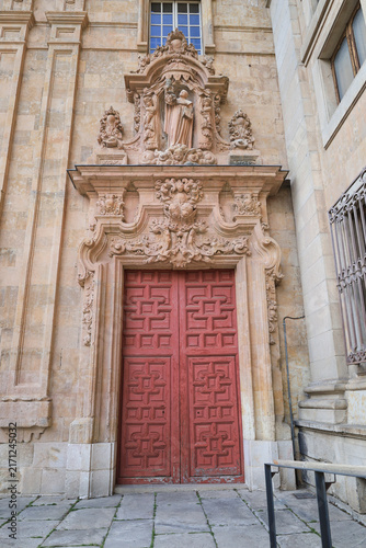 Portal of The San Sebastian church in the historic center of Salamanca city