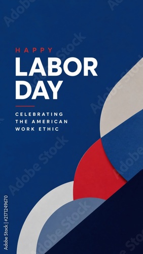 Labor day celebration poster with american flag colors