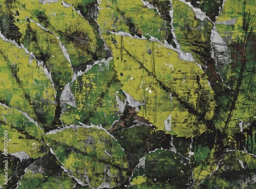 Background illustration of a lush green foliage pattern with organic leaf textures