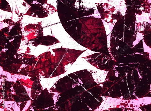 Abstract grunge leaf background texture background with deep red, maroon, and dark tones