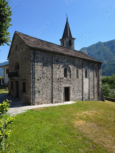 Exterior of the San Quirico Church in Domodossola, Italy