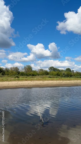 The Vistula River in summer, natural landscape