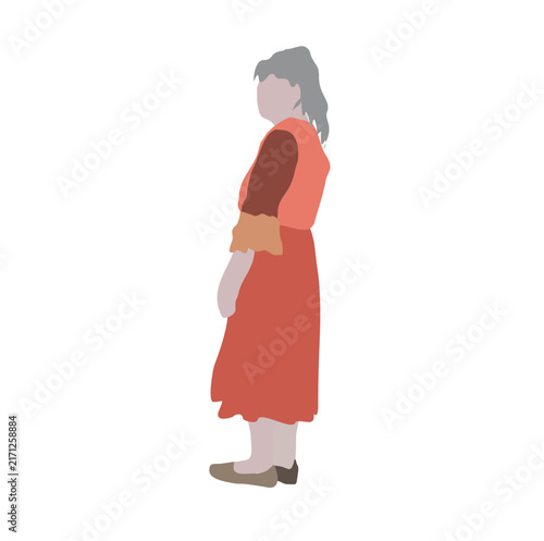 2D image for use as an entourage. Vector flat city infographics Flat design silhouette isolated on white background. Ideal for concepts of travel, lifestyle, commuting, or everyday activity.
