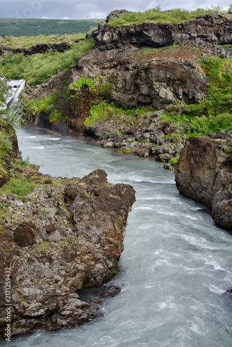 Fotografía Barnafoss Waterfall Children's Falls Hvita River Gorge Western Iceland
