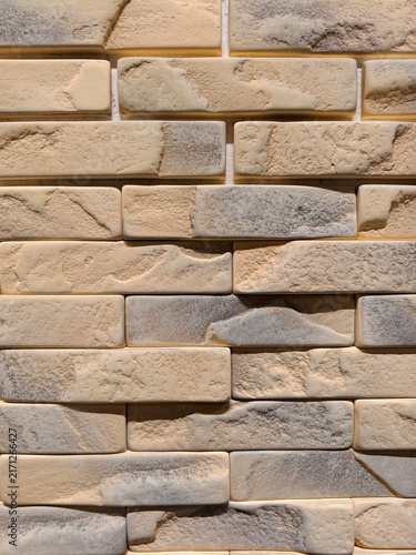 Cuadro en lienzo Decorative cladding panels replicating brick stone and tile textures shown in a