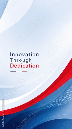 Inspirational text innovation through dedication on modern abstract background