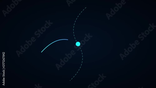 Abstract glowing particle motion path with dynamic curved lines and neon nodes animation 4k background