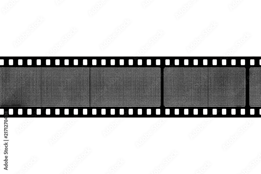 Fototapeta premium Clean black film strip with three blank rectangular frames